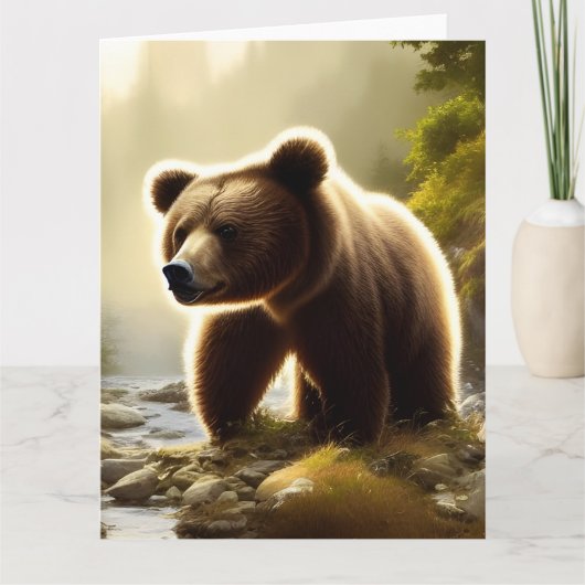 Portrait de la faune de l'ours Brown Grande carte  (Devant)