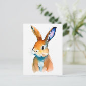 Portrait de lapin 027 carte postale (Debout devant)