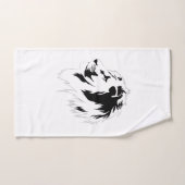 Portrait de lion (noir) (Serviette à main)