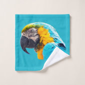 Portrait de Macaw sur un arrière - plan turquoise (Gant de toilette)