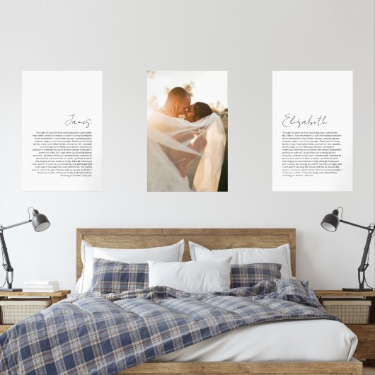 Portrait de mariage avec voeux de lui et elle (Chambre à coucher)
