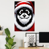 Portrait de Panda Santa Claus | AI Art Poster (Bureau à domicile)
