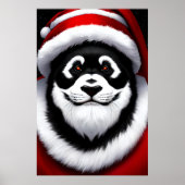 Portrait de Panda Santa Claus | AI Art Poster (Devant)