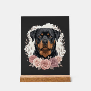 Portrait de Rottweiler floral sublimation