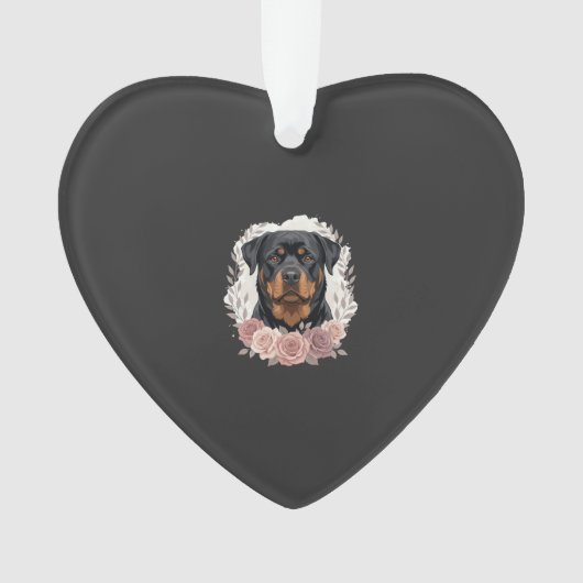 Portrait de Rottweiler floral sublimation (devant)