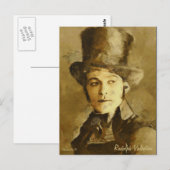 Portrait de Rudolph Valentino Art Carte postale (Devant / Derrière)