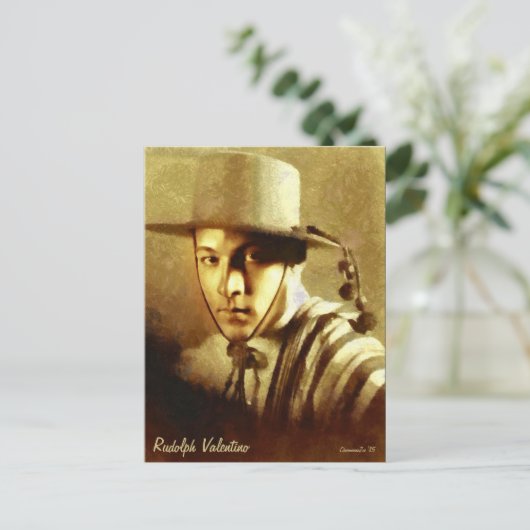 Portrait de Rudolph Valentino Art Carte postale (Debout devant)