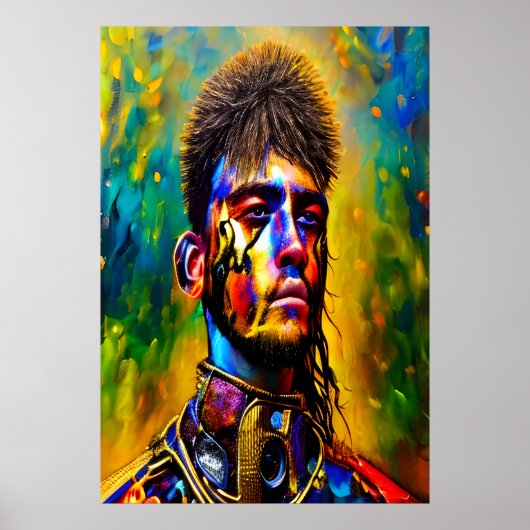 Portrait de solider en uniforme | AI Art Poster (Devant)