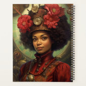 Portrait de Steampunk d'une dame et des fleurs (Dos)
