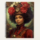 Portrait de Steampunk d'une dame et des fleurs (Devant)