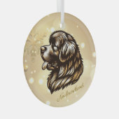 Portrait de Terre-Neuve Ornement de Noël (Avant droite)