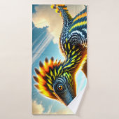 Portrait de tête de dinosaure, représentation viva (Serviette de bain)