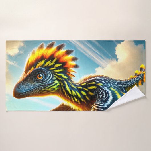Portrait de tête de dinosaure, représentation viva (Serviette de bain)