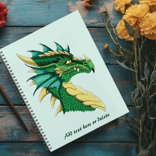 Portrait de tête de dragon vert émeraude Fantastiq