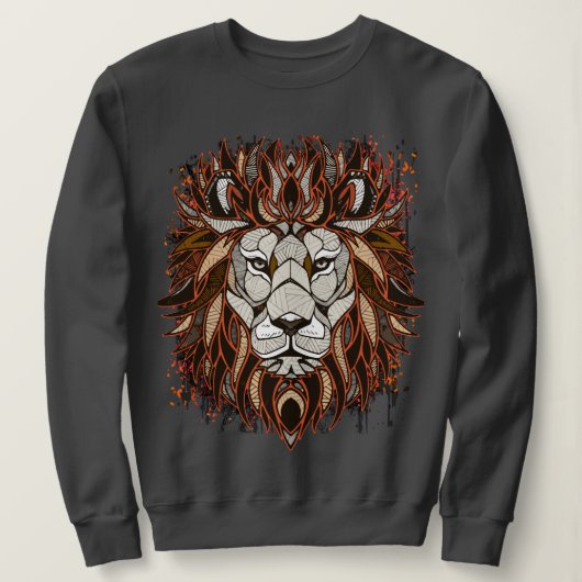 Portrait de tête de lion artistique - Sweatshirt d (Design devant)