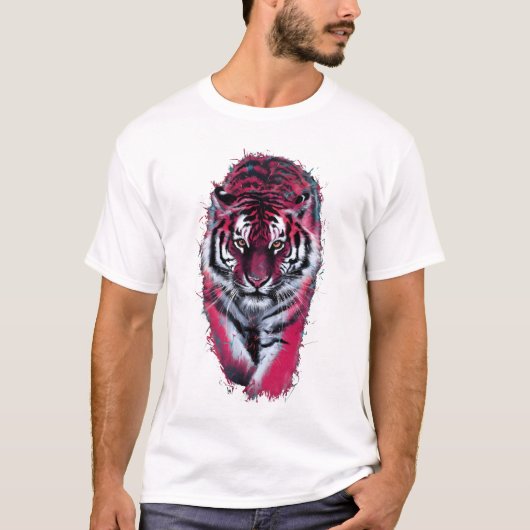 Portrait de tigre, t-shirt graphique animal (Devant)