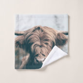Portrait de vache Highland (Gant de toilette)