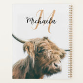 Portrait de vache Highland nom personnalisé monogr (Dos)