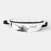 Portrait de vache Highland premier monogramme noir (Recto)