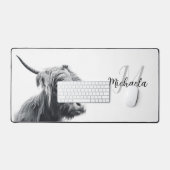 Portrait de vache Highland premier monogramme noir (Clavier et souris)