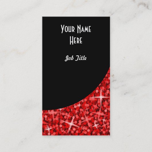 Portrait du carte de visite Glitz Red Black Curve (Devant)