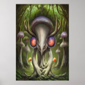 Portrait d'un alien de champignons | AI Art Poster (Devant)