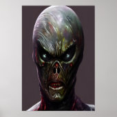 Portrait d'un alien effrayant | AI Art Poster (Devant)