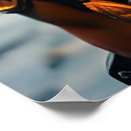 Portrait d'un alien orange cool | AI Art Poster (Coin)