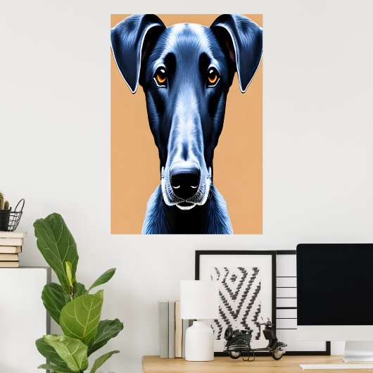 Portrait d'un Azawakh | AI Art Poster (Bureau à domicile)