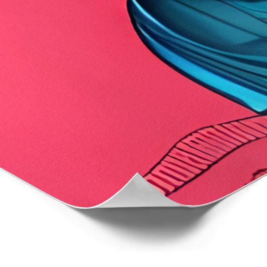 Portrait d'un chat bleu | AI Art Poster (Coin)