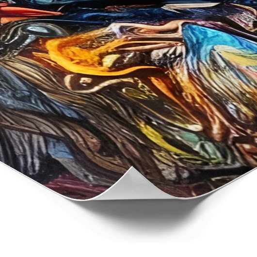 Portrait d'un chat étrange | AI Art Poster (Coin)