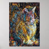 Portrait d'un chat étrange | AI Art Poster (Devant)