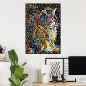 Portrait d'un chat étrange | AI Art Poster (Bureau à domicile)