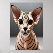 Portrait d'un chat Sphynx | AI Art Poster (Devant)