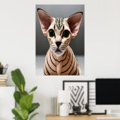 Portrait d'un chat Sphynx | AI Art Poster (Bureau à domicile)