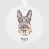 Portrait d'un chien berger allemand Sketched Art (dos)