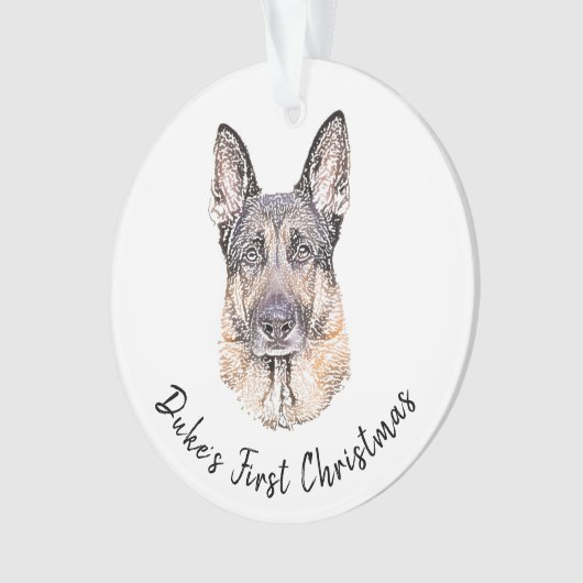 Portrait d'un chien berger allemand Sketched Art (devant)