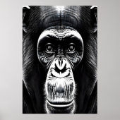 Portrait d'un chimpanzé | AI Art Poster (Devant)