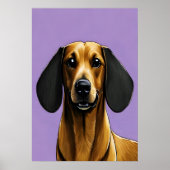 Portrait d'un cool Dachshund | AI Art Poster (Devant)