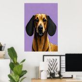 Portrait d'un cool Dachshund | AI Art Poster (Bureau à domicile)