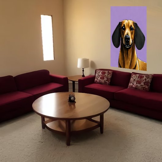 Portrait d'un cool Dachshund | AI Art Poster