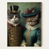 Portrait d'un couple de chats en vêtements de fant (Dos)