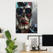 Portrait d'un crâne mort l | AI Art Poster (Bureau à domicile)