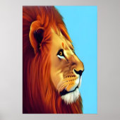 Portrait d'un lion | AI Art Poster (Devant)