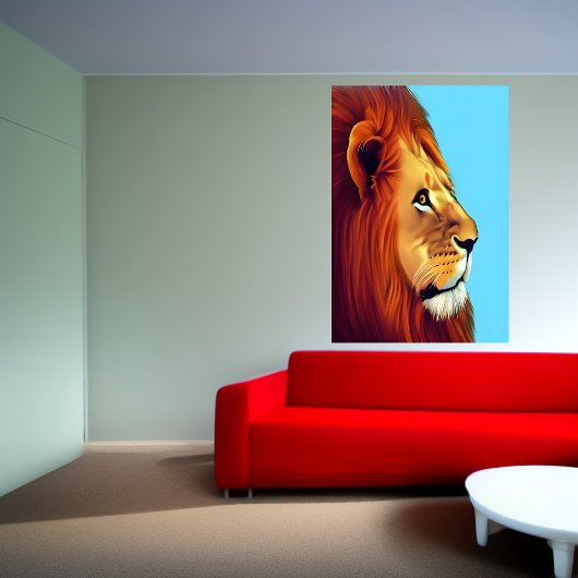 Portrait d'un lion | AI Art Poster