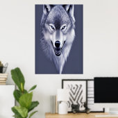 Portrait d'un loup | AI Art Poster (Bureau à domicile)