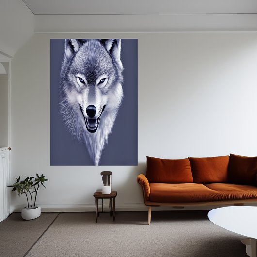 Portrait d'un loup | AI Art Poster