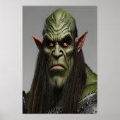 Portrait d'un Orc vert | AI Art Poster (Devant)