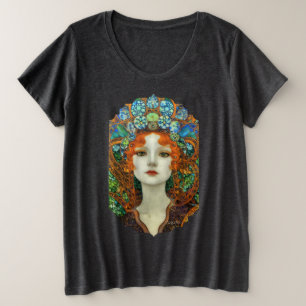 Portrait d'une belle femme en verre tendu