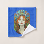 Portrait d'une belle femme en verre tendu (Gant de toilette)